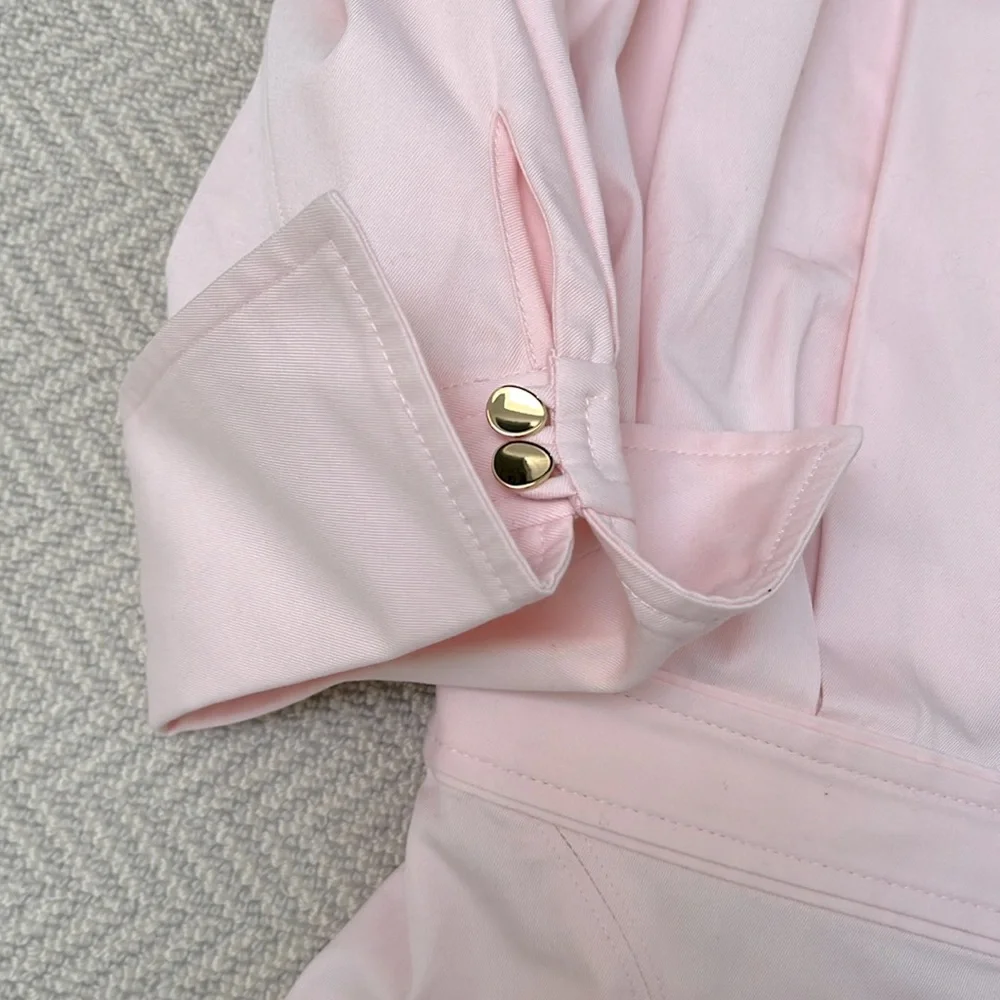 ACLER Vienna Cotton Mini Dress in Pink with Gold Hardware - Picture 11 of 12